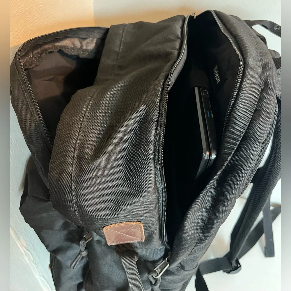 Brixton Canvas Tactical Black and Tan Backpack Full Sized Adjustable Briefcase
